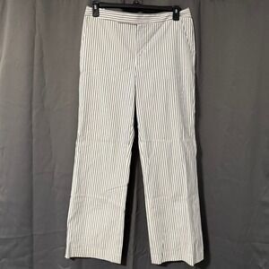 Lauren Ralph Lauren‎ Women's Striped Cotton Blend Dress Pants Size 12 Navy Ivory